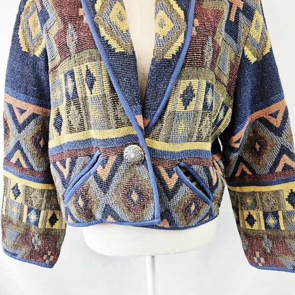 Vintage Dress Barn Western Crop Bolero Jacket size Large - Picture 3 of 9